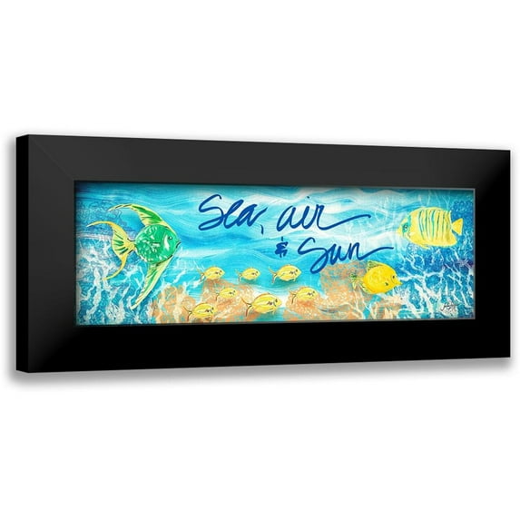 DeRice, Julie 24x11 Black Modern Framed Museum Art Print Titled - Under the Sea Panel I