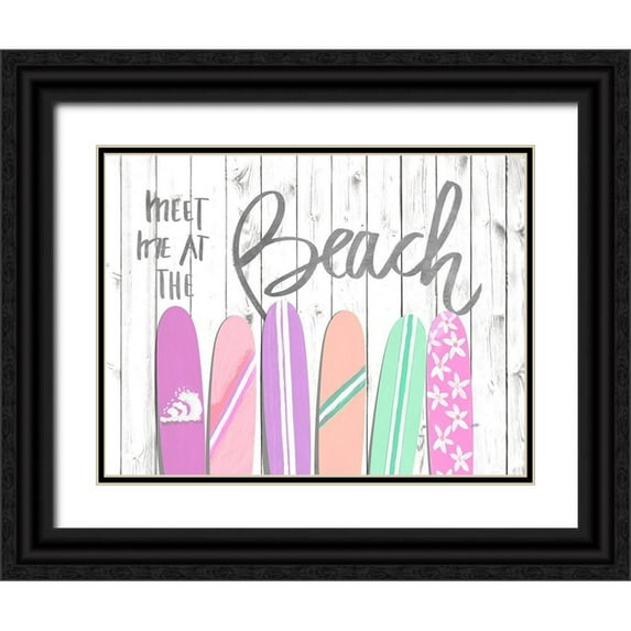 DeRice, Julie 24x19 Black Ornate Wood Framed with Double Matting Museum Art Print Titled - Meet Me at the Beach