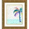 thumbnail image 1 of DeRice, Julie 26x32 Gold Ornate Wood Framed with Double Matting Museum Art Print Titled - Funky Palm on Dots I, 1 of 4