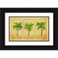 thumbnail image 1 of DeRice, Julie 32x21 Black Ornate Wood Framed with Double Matting Museum Art Print Titled - Palm Trio, 1 of 4