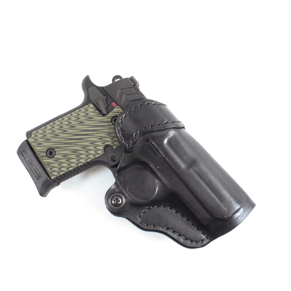 DeSantis The Criss-Cross HLSTR, Black, Right, FITS: SIG P938, KIMBER MICRO 9, SPRINGFIELD 911 9MM