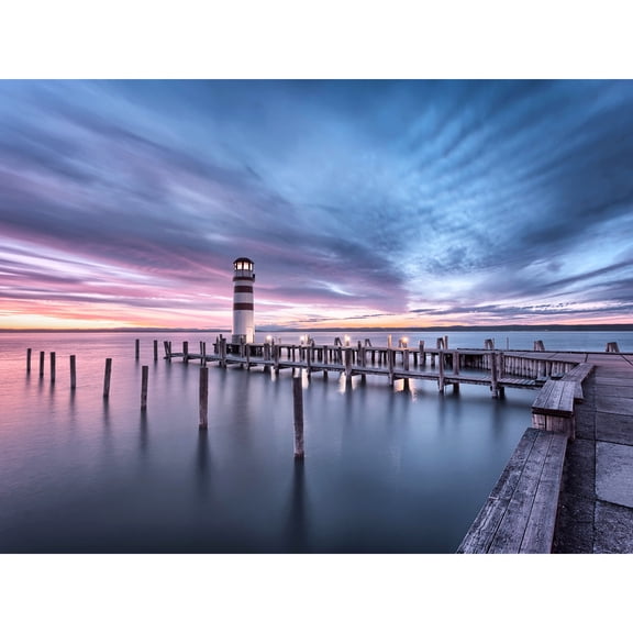 DeSousa Lake Neusiedl Austria Sunset Lighthouse Photo Extra Large XL Wall Art Poster Print