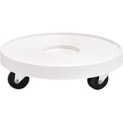DeVault Enterprises 12 inch White Plant Dolly with Wheels, Heavy Duty Rolling Plant Caddy, Hdpe, 500 lb Capacity
