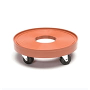 DeVault Enterprises 12-Inch Terra Cotta Plant Dolly with Drainage Hole, Wheels & Heavy Duty Rolling Plant Caddy, 500 lb Capacity