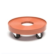 DeVault Enterprises 12-inch Terra Cotta Plant Dolly with Drainage Hole, Wheels & Heavy Duty Rolling Plant Caddy, 500 lb Capacity