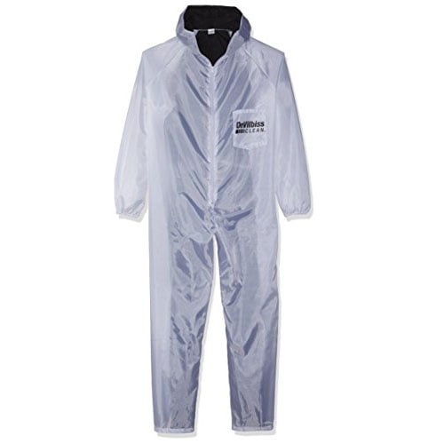 DeVilbiss Reusable Paint Suit with Hood Large White Nylon Front/Cotton Back