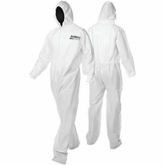 DeVilbiss CLEAN Disposable Coverall, Men's X-Large, White, Full Zipper Front