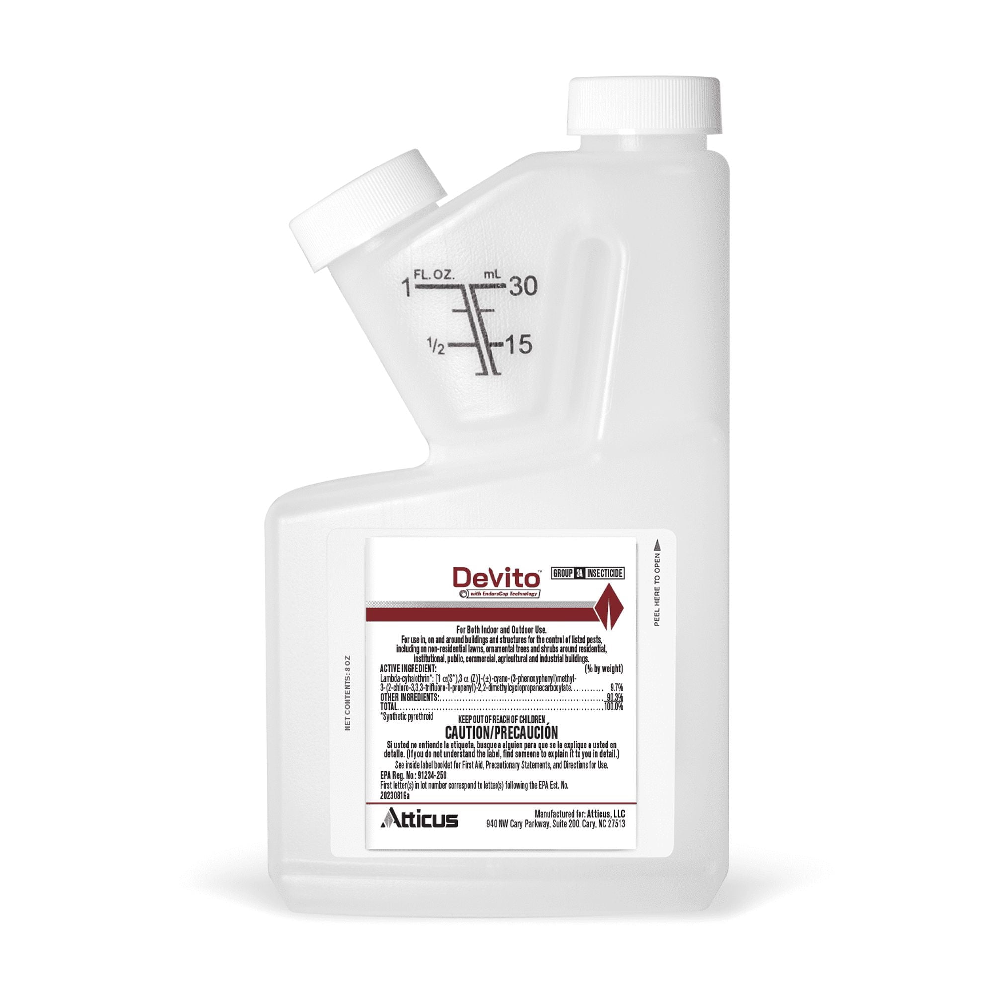 DeVito with EnduraCap Technology Insecticide (8 OZ) by Atticus - Compare to Demand CS - Indoor and Outdoor Pest Control - Ants, Roaches, Bed Bugs, Fleas