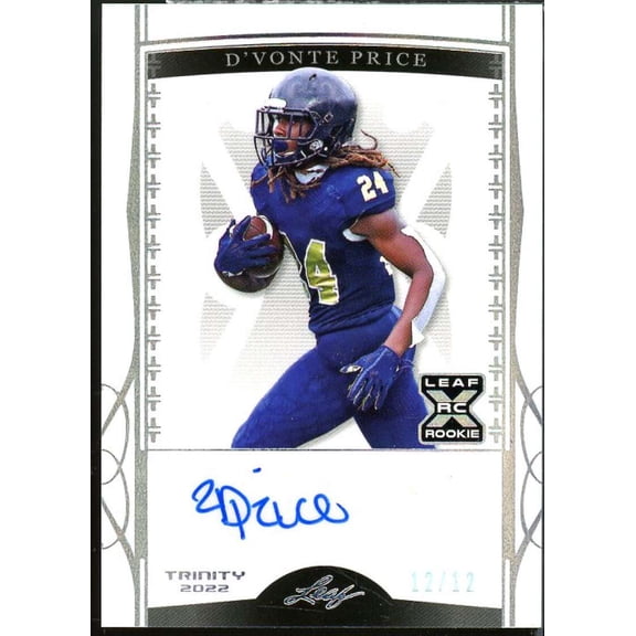 DeVonte Price Rookie Card 2022 Leaf Trinity Silver Spectrum #BADP2