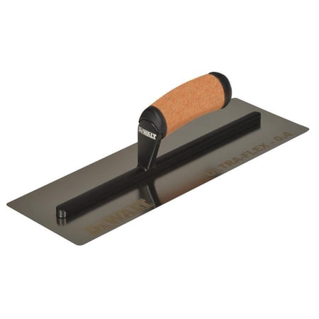 DeWALT - 0.4mm FLEX Stainless Steel Flat Trowel, Leather Handle 14in