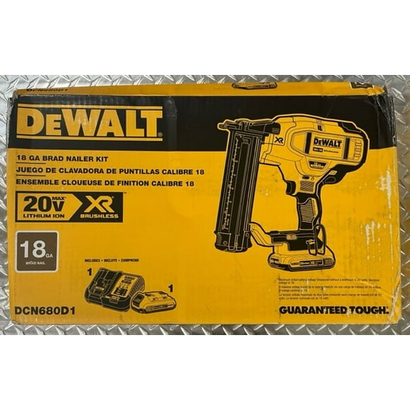 DeWALT DCN680D1 Brad Nailer Kit, 20 V Battery, 110 Magazine, Black/Yellow