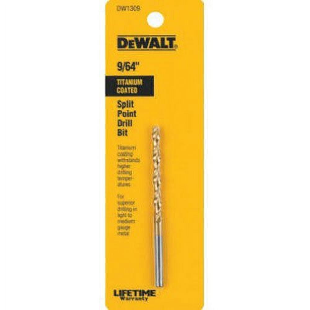 DeWALT DW1309 G 9/64 in. Split Point Tip Titanium Drill Bit, DW1309 G ...