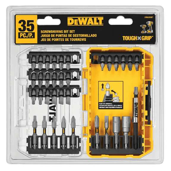 DeWALT DWA35SET 35 pc. Tough Grip Steel Hex Shank Screwdriver Bit Set