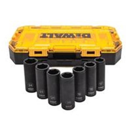 7Pc Metric 1/2 Deep Drive Impact Socket Set Tough Box Dewalt Misc. Hand Tools