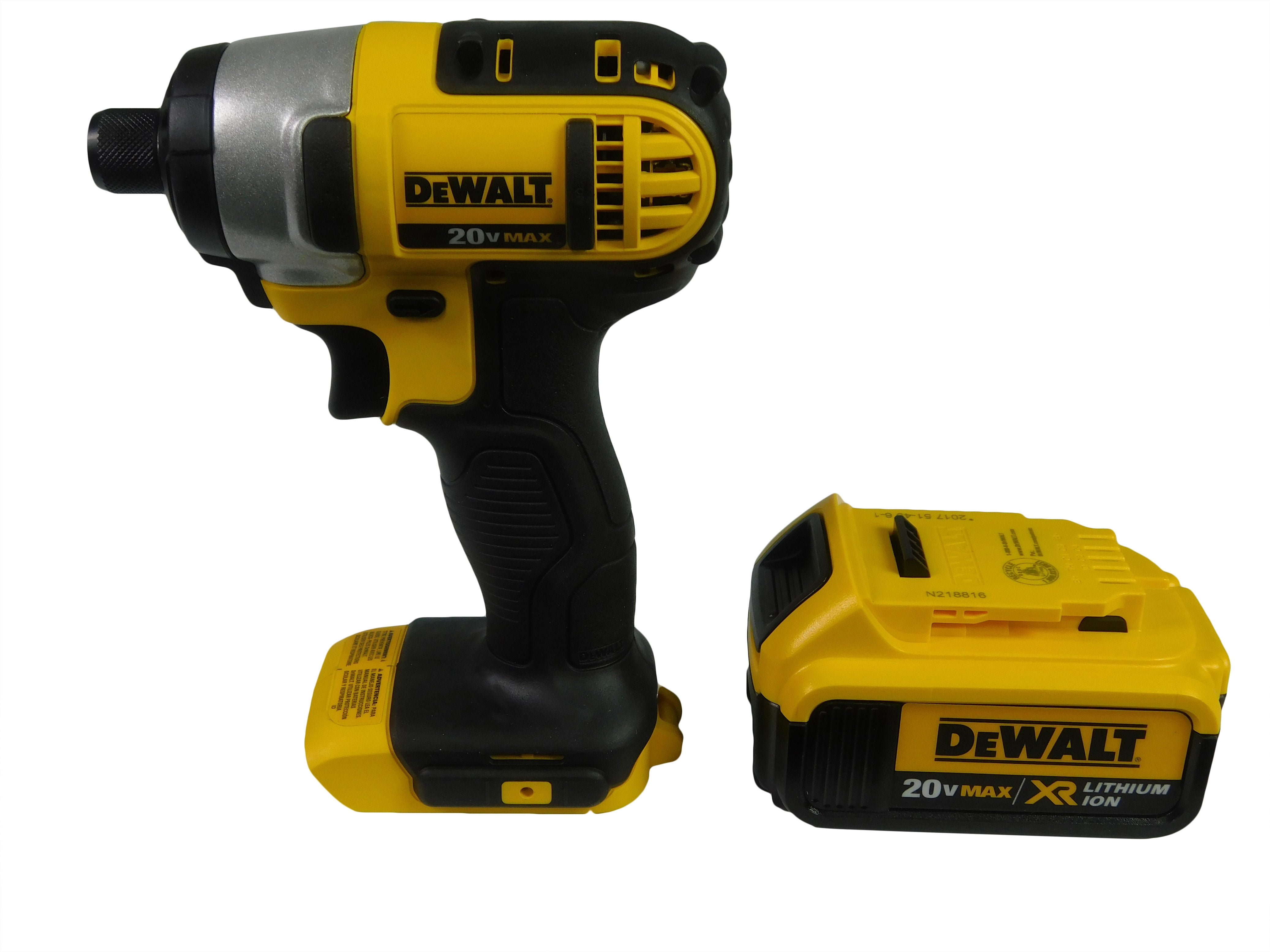 DeWALT Max 1/4" 20V Cordless Variable-Speed Impact Driver DCF885B with 4Ah Battery