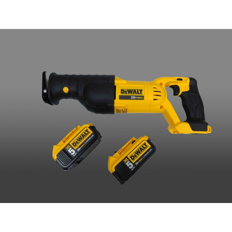 DeWALT Max 20V Cordless Reciprocating Saw DCS380 with 2 5Ah Batteries