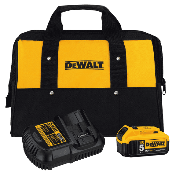 DeWALT Max Lithium-Ion 20V 5Ah Battery & Charger Kit DCB205CK with Tool Bag
