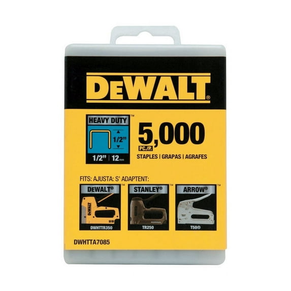 DeWalt 1/2" L Narrow Crown Heavy Duty Staples 5000 pk