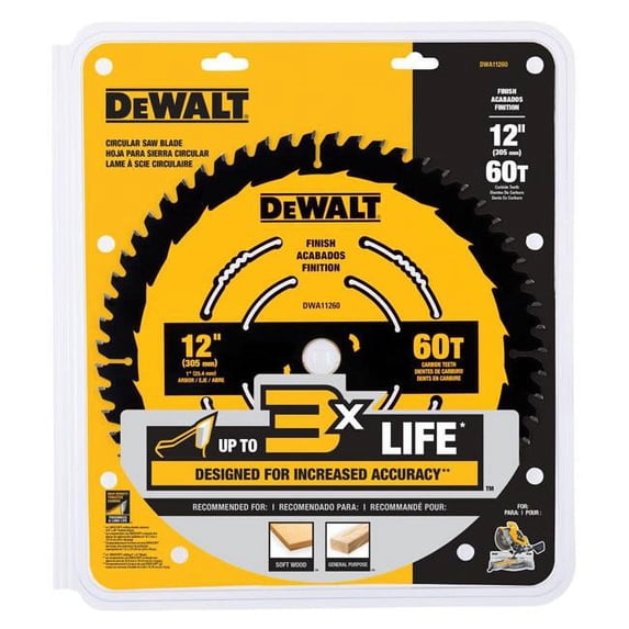 Dewalt Accessories 107654 12 in. 60T Circular Saw Blade - Walmart.com