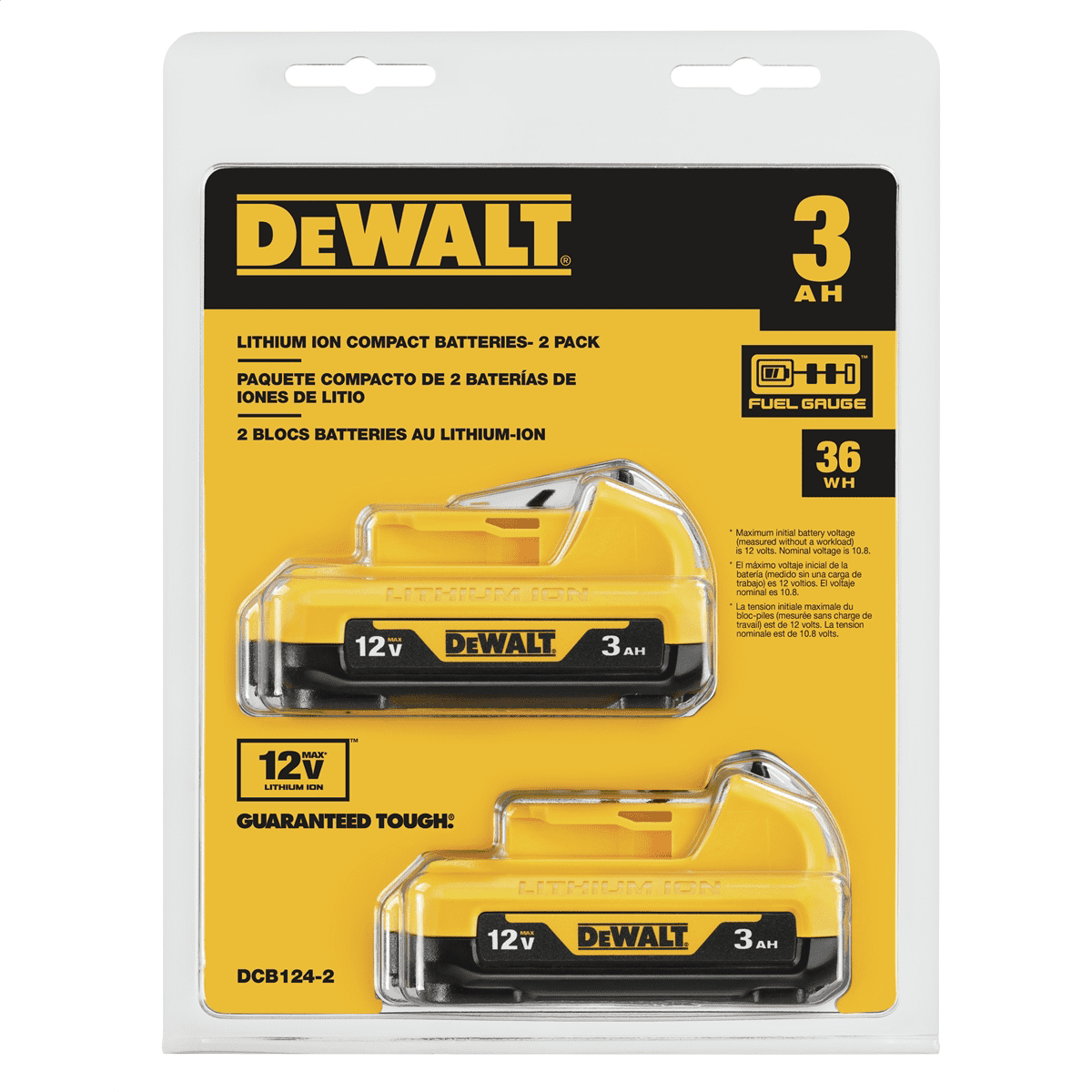 Dewalt DCB124-2 12V Lithium Ion Battery 2 Pack