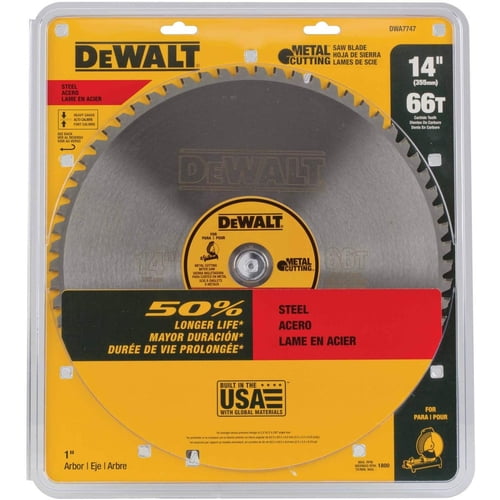 DeWALT DWA7747 - 14" 66T Heavy Gauge Ferrous Metal Cutting 1" Arbor