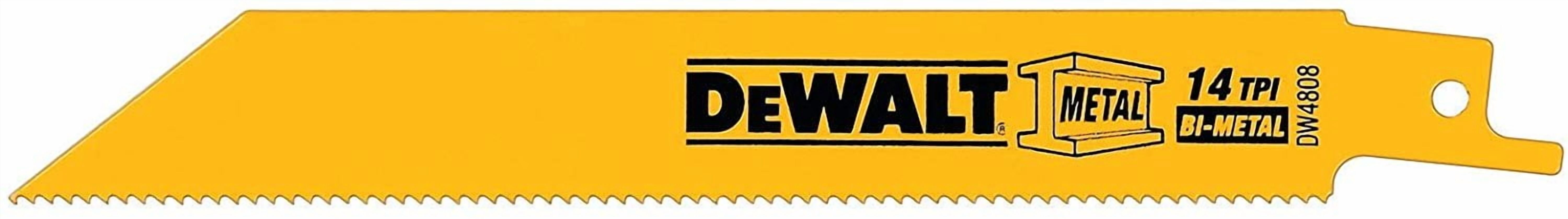 DeWalt 14 TPI Metal Cutting Reciprocating Saw Blades, 6" Length