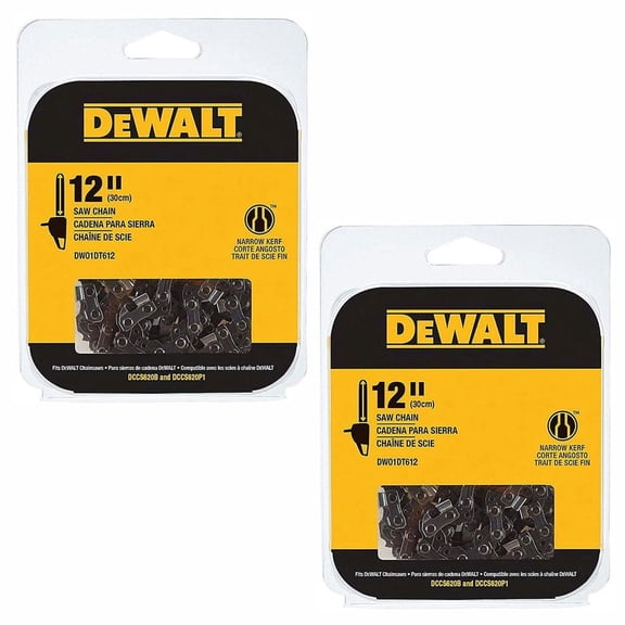 DeWalt 2 Pack of Genuine OEM Replacement Cutting Chains - DWO1DT612-2PK