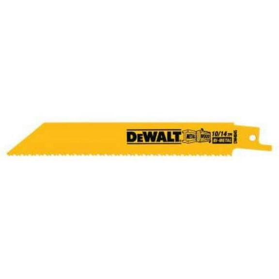 DeWalt Bi-Metal Recip 6" Saw Blade, 10/14 TPI, Multi-Material, 5/PK (115-DW4845)