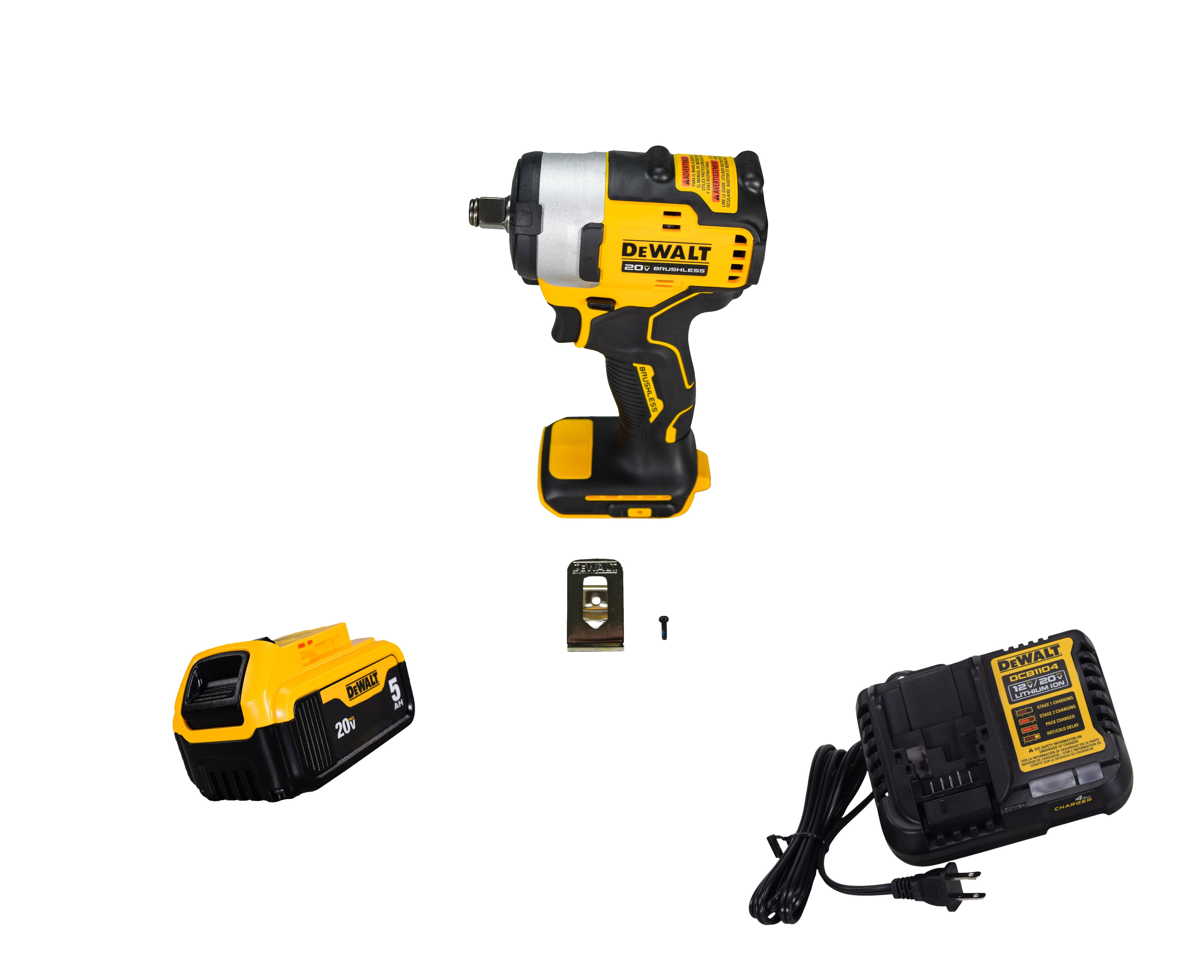 DeWalt DCF911B 20V 1/2" Cordless Impact Wrench with (2) 5Ah Batteries, & Charger