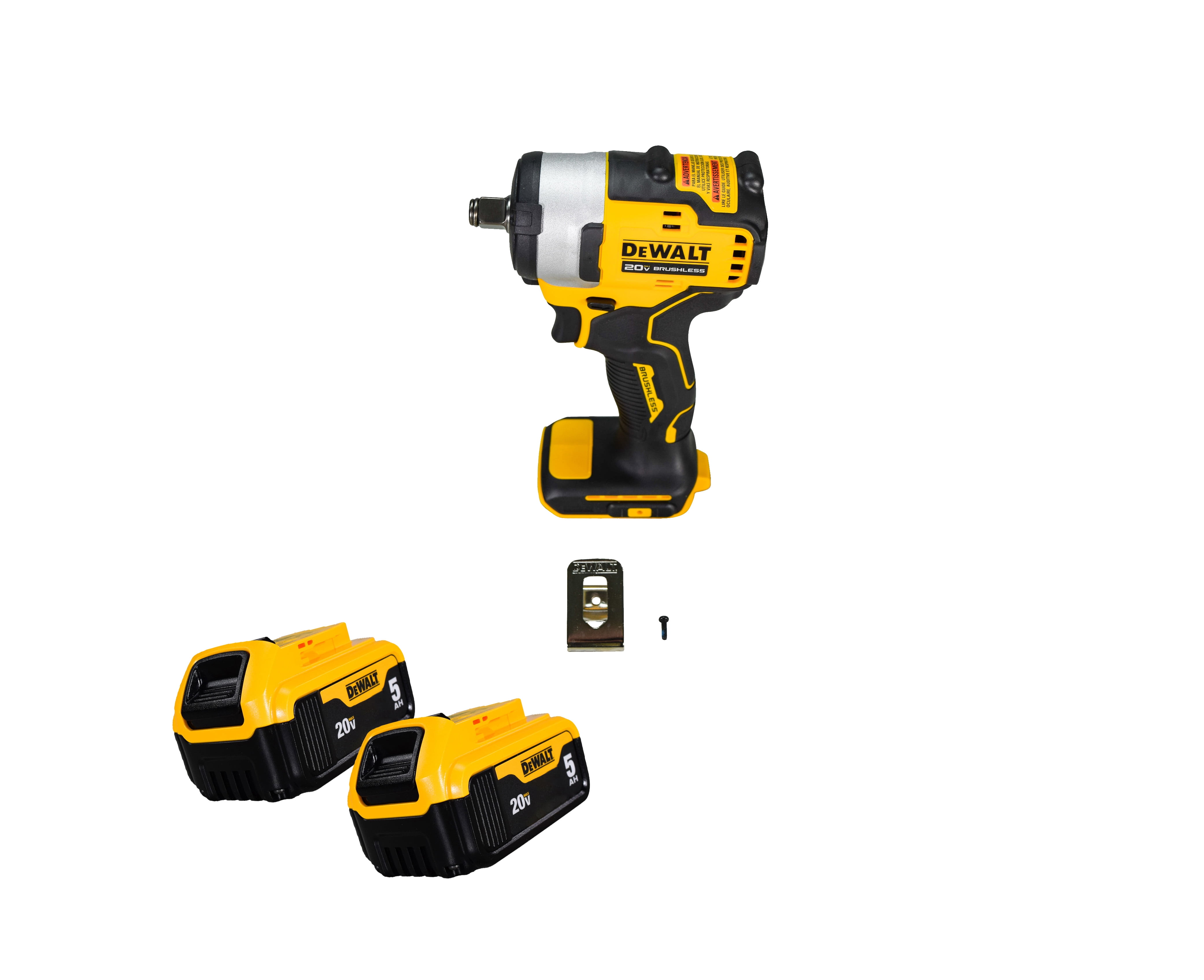 DeWalt DCF911B 20V MAX 1/2" Cordless Impact Wrench with (2) 5Ah Batteries