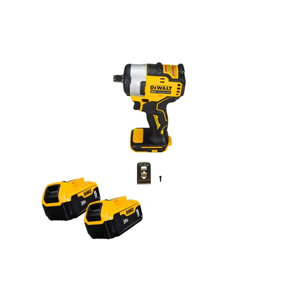 DeWalt DCF911B 20V MAX 1/2" Cordless Impact Wrench with (2) 5Ah Batteries