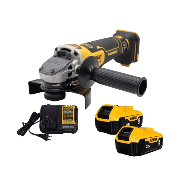 DeWalt DCG410 20V XR 4-1/2" - 5" Angle Grinder w/ (2) 5 Ah Batteries, & Charger
