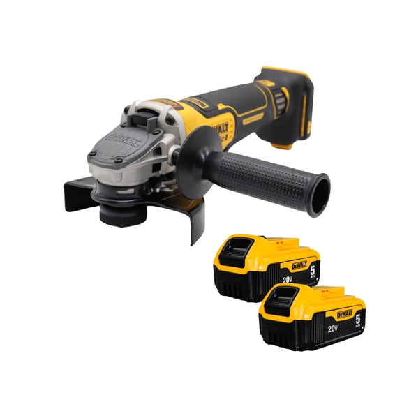 DeWalt DCG410 20V XR 4-1/2" - 5" Cordless Angle Grinder with (2) 5.0Ah Batteries