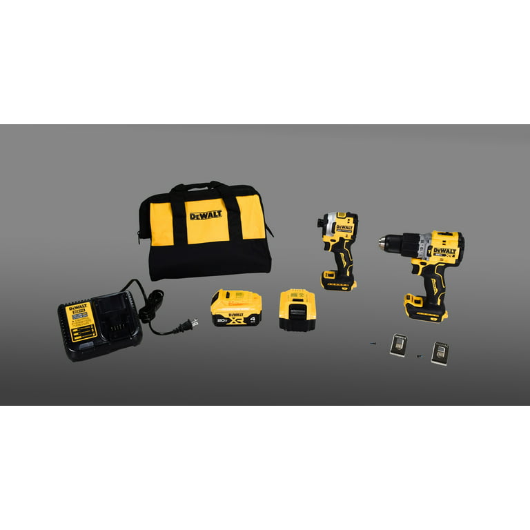 DeWalt DCK2050M2 20V Hammer Drill & Impact Driver Kit w/Batteries, Charger  & Bag 