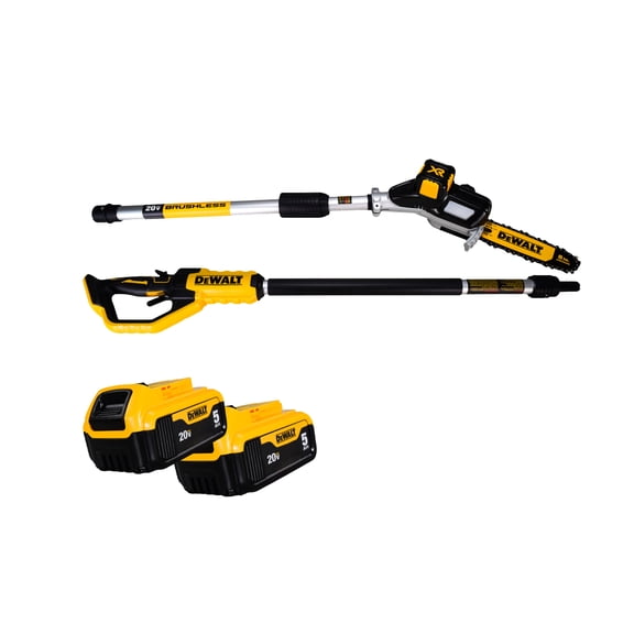 DeWalt DCPS620B 20V MAX XR 15 Ft. Cordless Pole Saw with (2) 5Ah Batteries