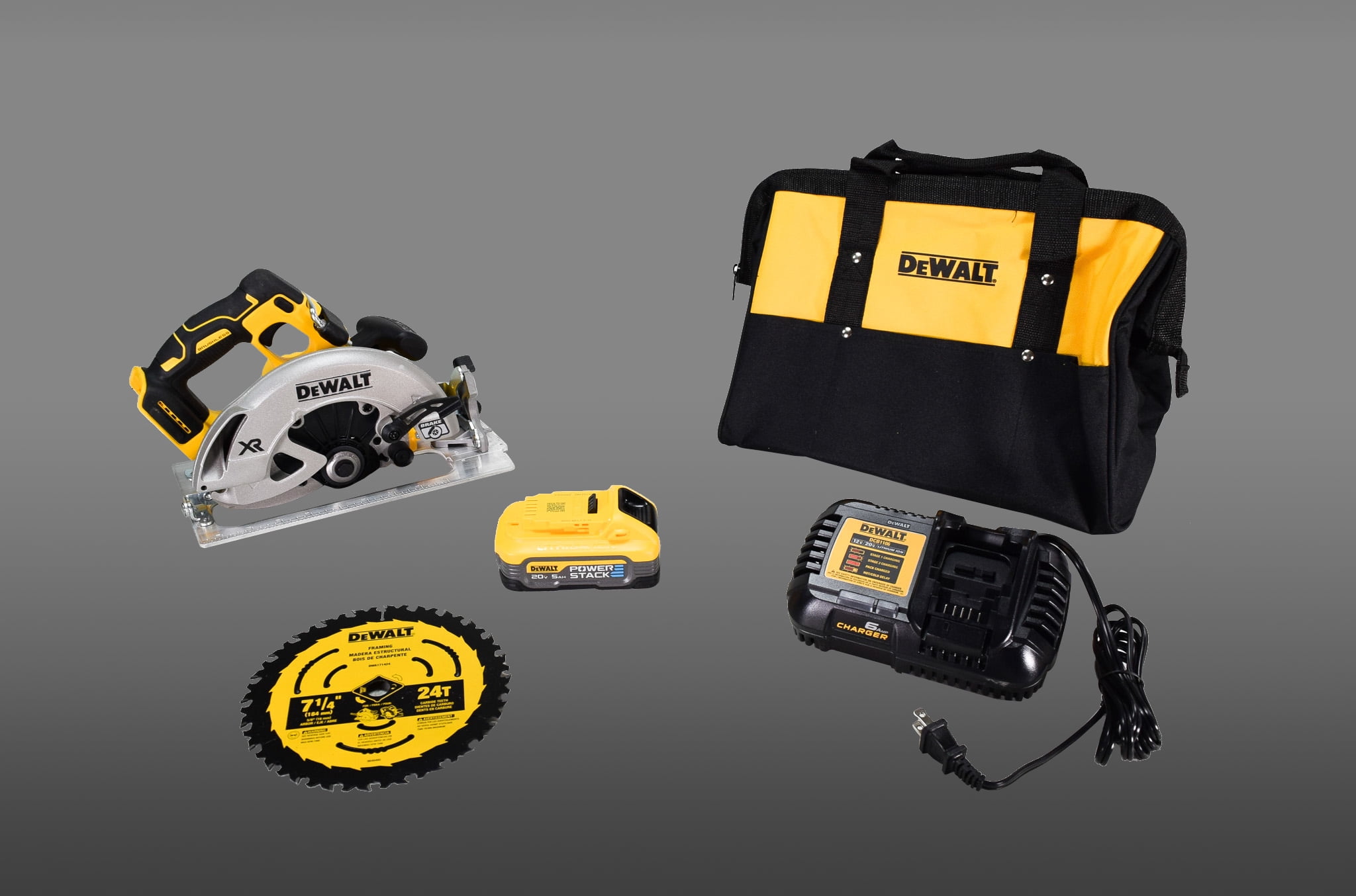 DeWalt DCS570H1 20V Cordless 7 1/4" Circular Saw Kit w/ 5Ah Battery & Charger