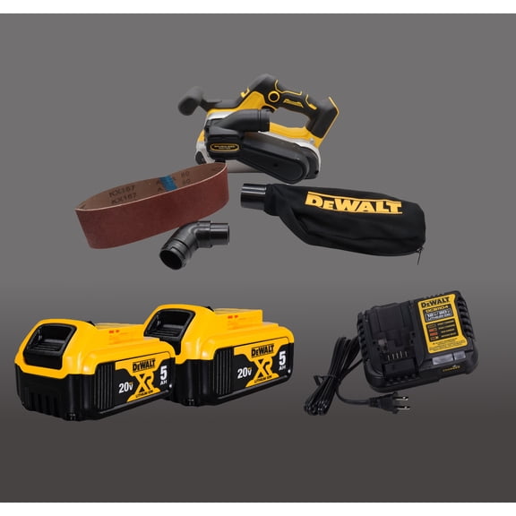 DeWalt DCW220B 20V MAX* Cordless Belt Sander with (2) 5Ah Batteries, & Charger