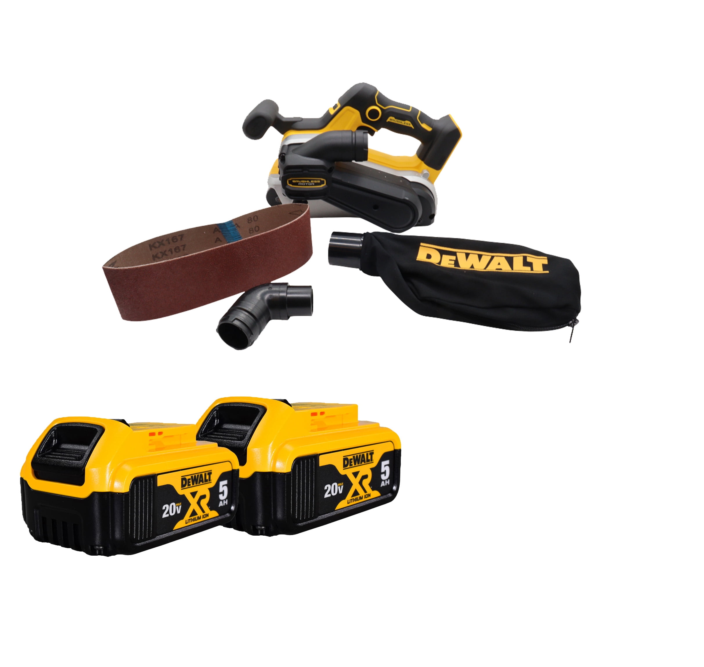 DeWalt DCW220B 20V MAX* Cordless Belt Sander with (2) 5Ah Batteries