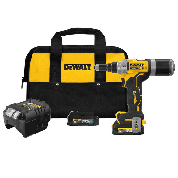 DeWalt DEWALT 20V MAX* XR Brushless Cordless 1/4" Rivet Tool Kit with DEWALT POWERSTACK