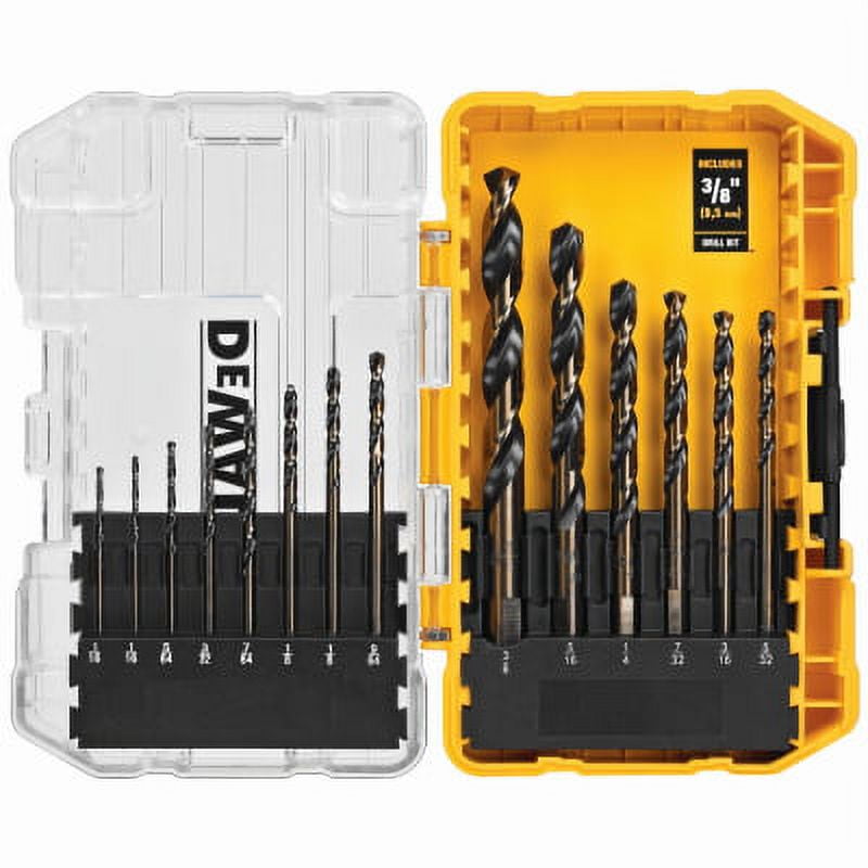 DEWALT DW1162 14-Piece Black Oxide Drill Bit Set For Metal, Wood & Plastic