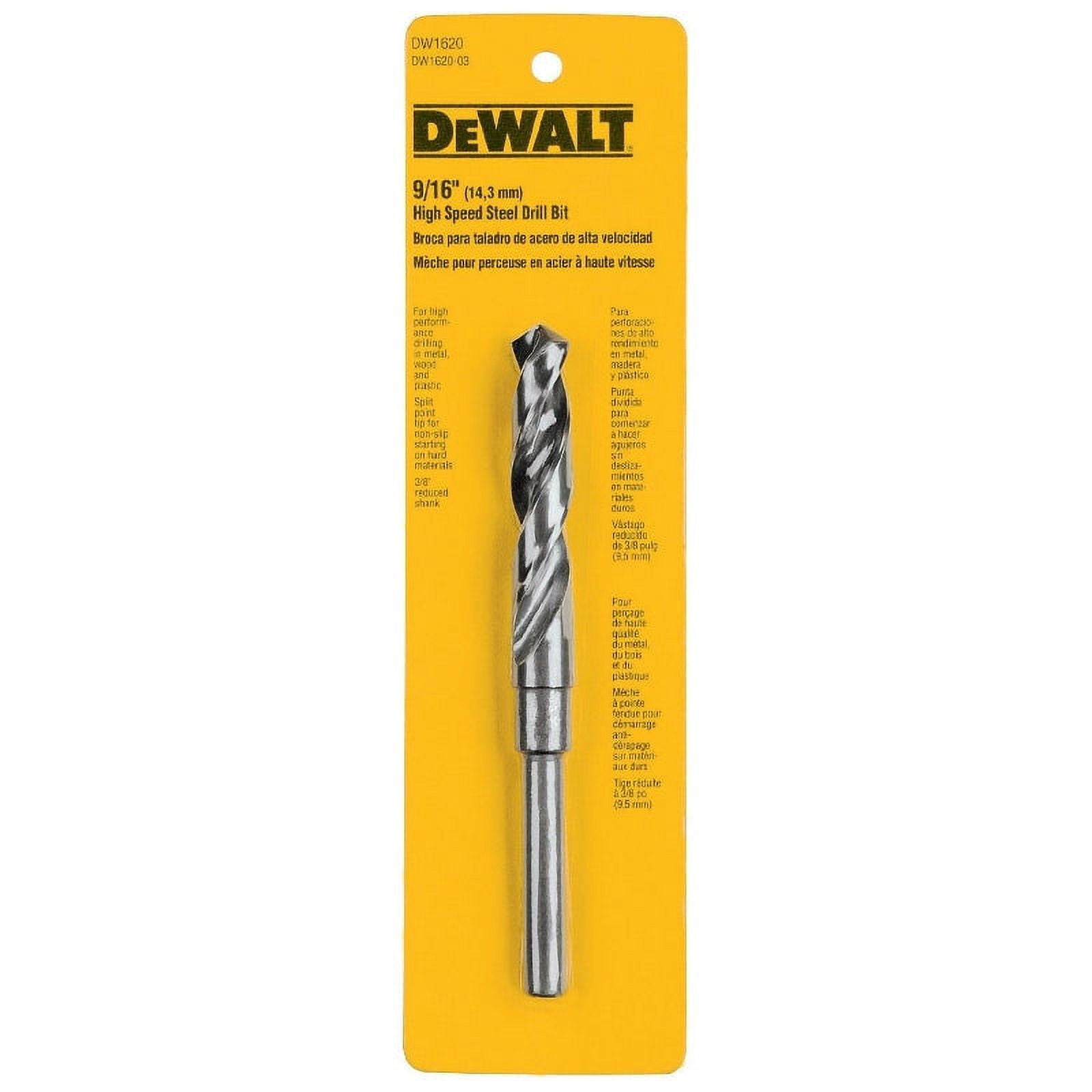 DeWalt Dw1620 9/16-inch Negro óxido 3/8-Inch Vástago Broca En Espiral De Vastago Reducido 62ad