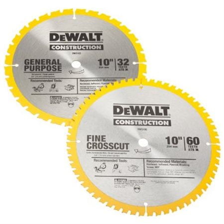 DeWalt DW3106P5 10-inch Miter Saw Blades - 2 Pack