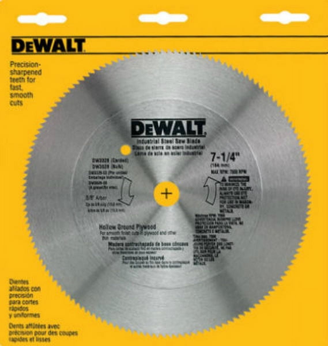 DeWalt DW3326 Steel Hollow Ground Plywood Circular Saw Blade, 140 Teeth