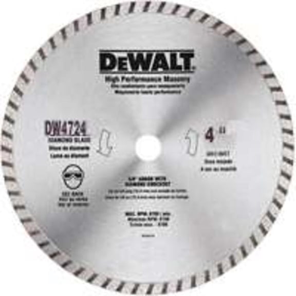 DEWALT Masonry Blade DW4724 - 4 In. Diamond Cutting - 1 Piece