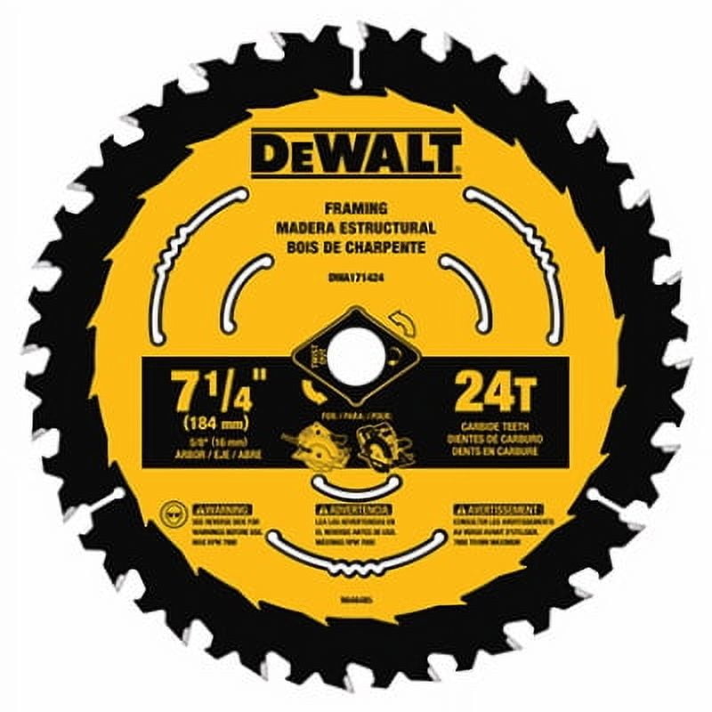 DeWalt DWA171424 Circular Saw Blade, Tungsten Carbide Tipped, 24 