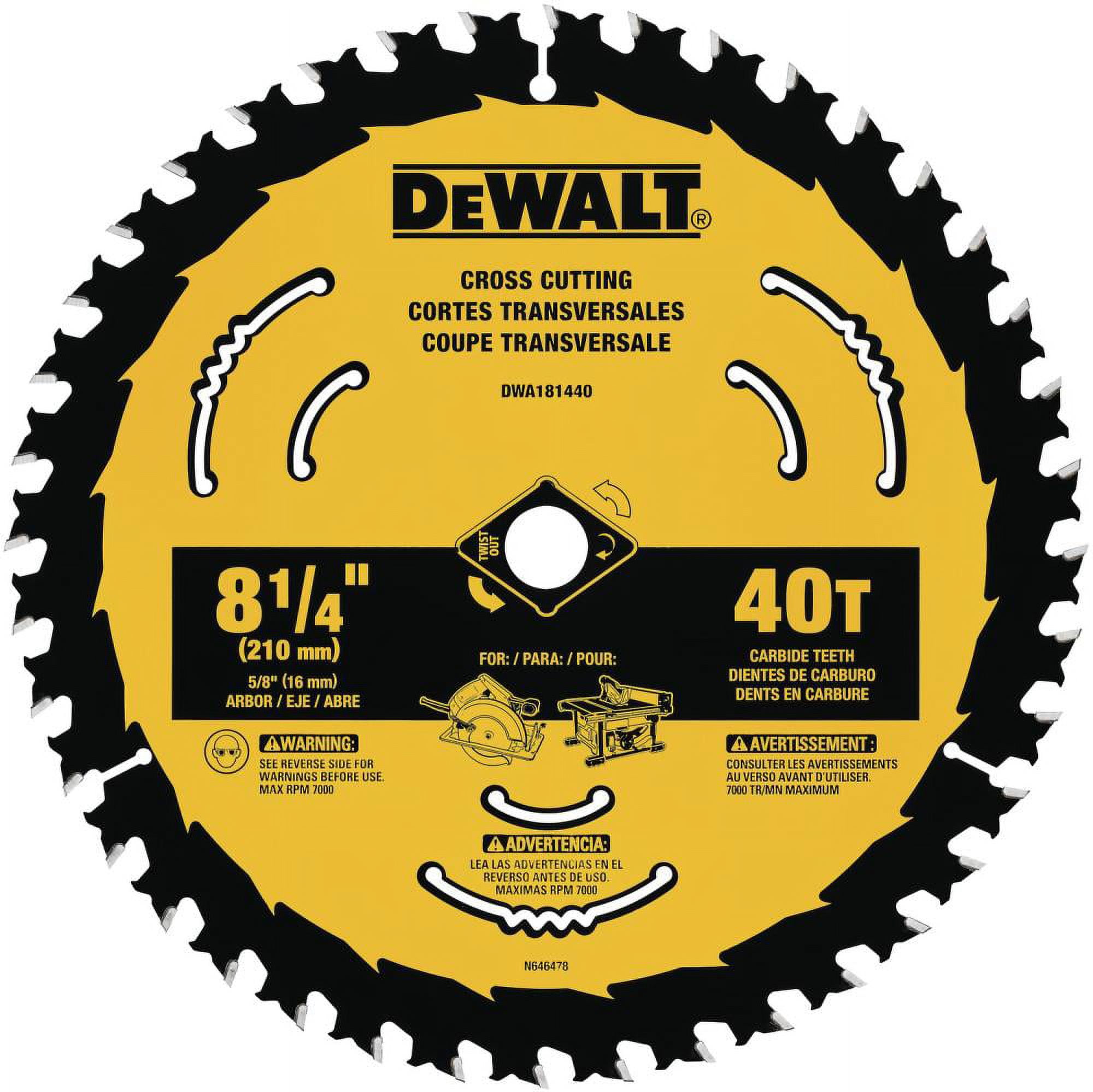 DeWalt DWA181440 Circular Saw Blade, Tungsten Carbide, Each
