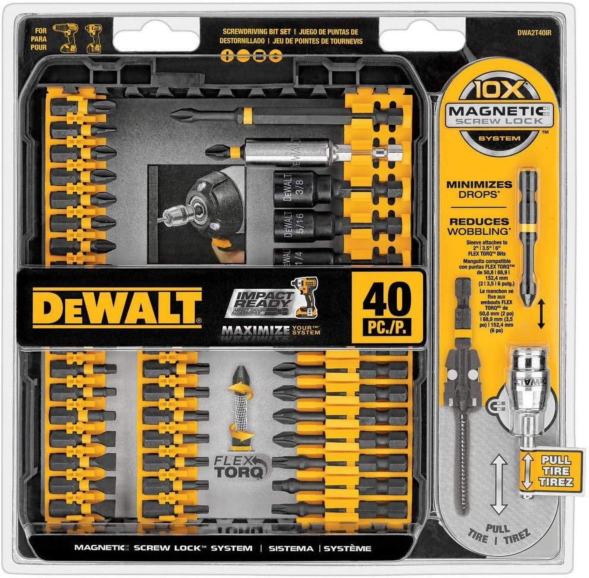 DEWALT 40 Piece Impact Ready Screwdriving Set Drill Bits Sets Walmart