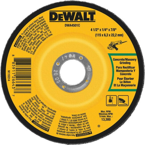DeWalt DWA4501C Economical Masonry Grinding Wheel 4-1/2" - 25 Pak