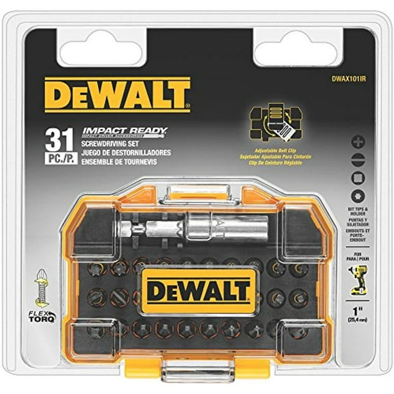 DEWALT Impact Ready Accessory Set - Phillips Slotted Bits, 1/4" Drive - 31 Piece
