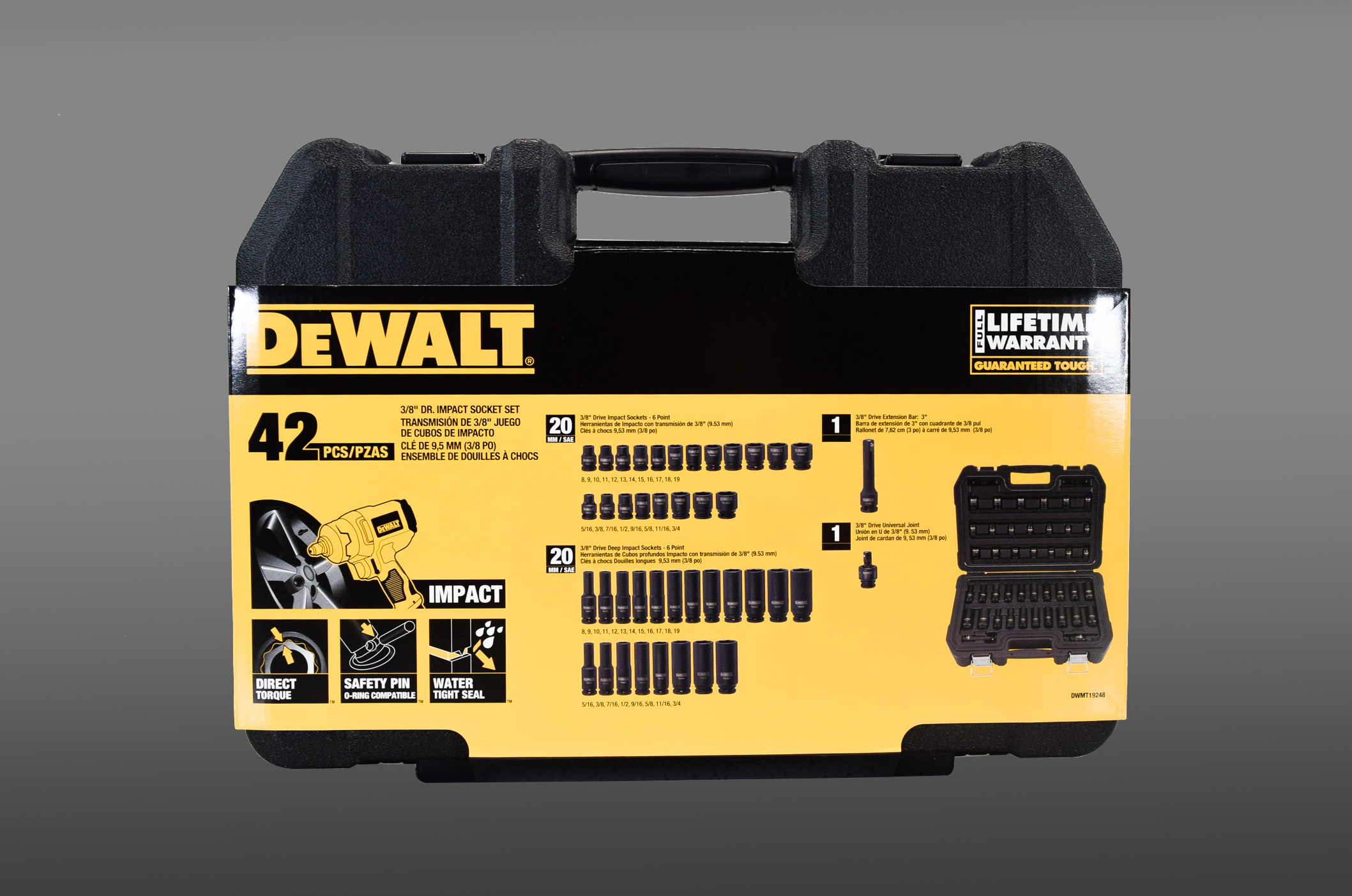 Dewalt dwmt19248 drive combination impact socket set hotsell